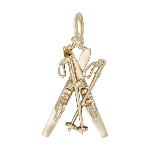 Downhill Skis with Poles Charm