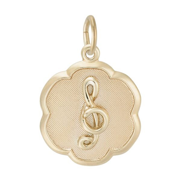 Treble Clef Scalloped Disc Charm