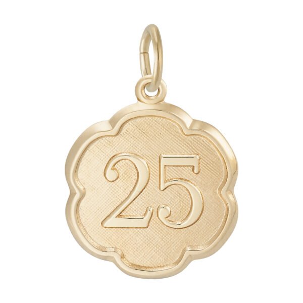 Number Twenty Five Scalloped Disc Charm