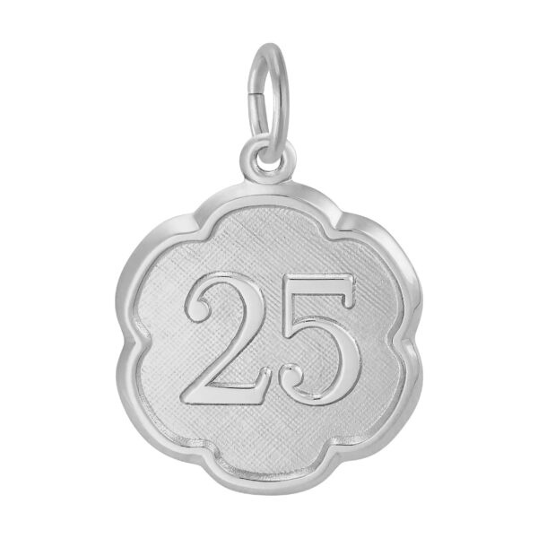 Number Twenty Five Scalloped Disc Charm