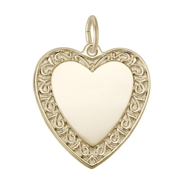 Scrolled Classic Heart Charm