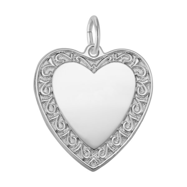 Scrolled Classic Heart Charm