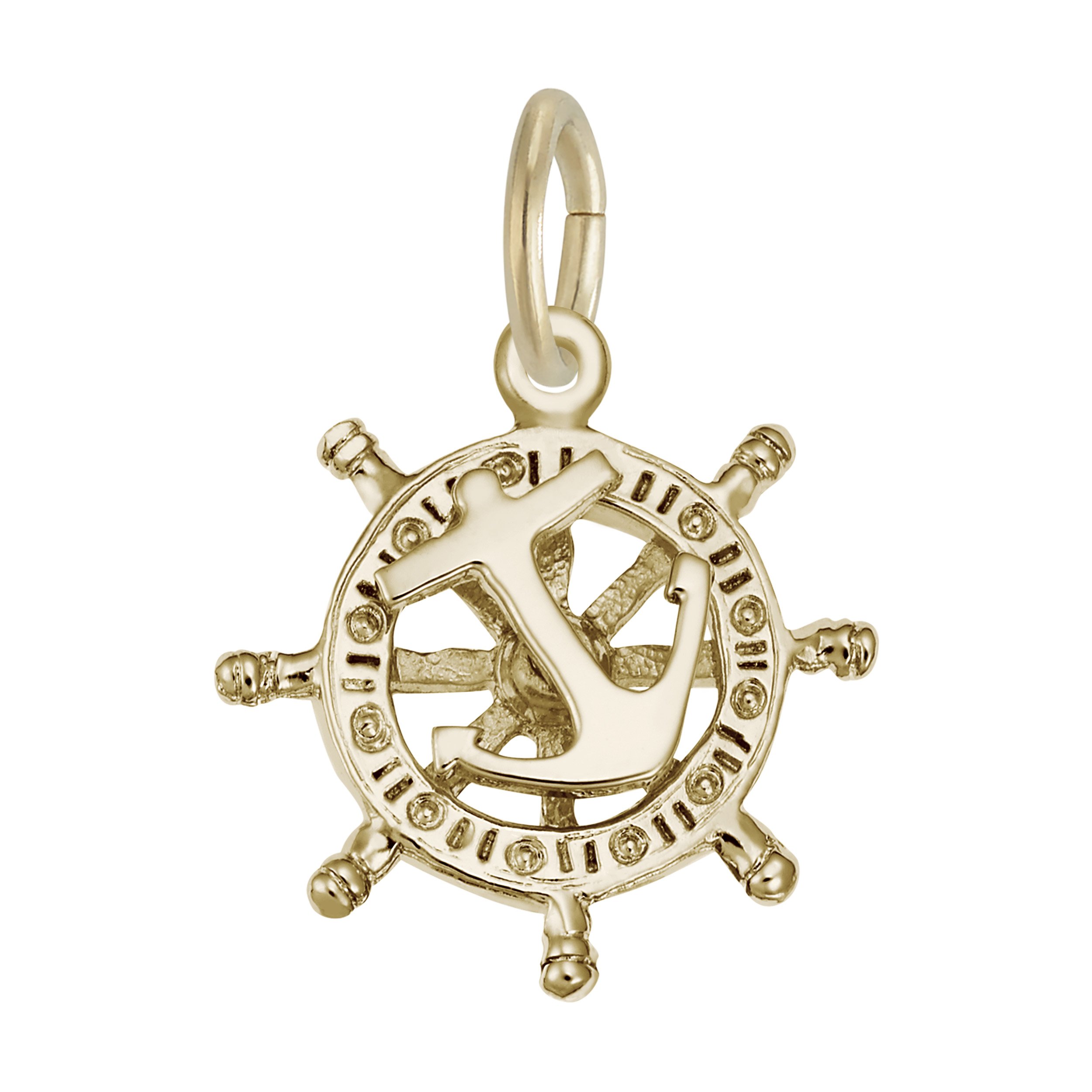 Small Anchor & Ships Wheel Charm - Image 1