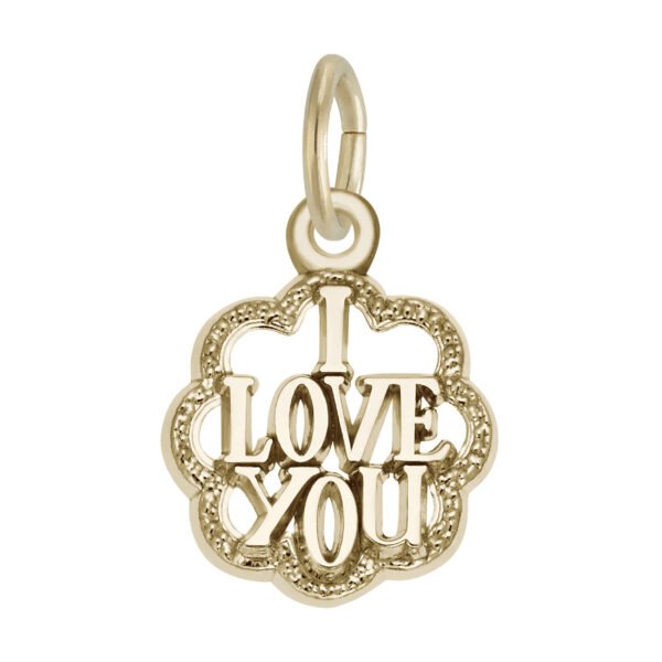 I Love You with Scalloped Border Charm