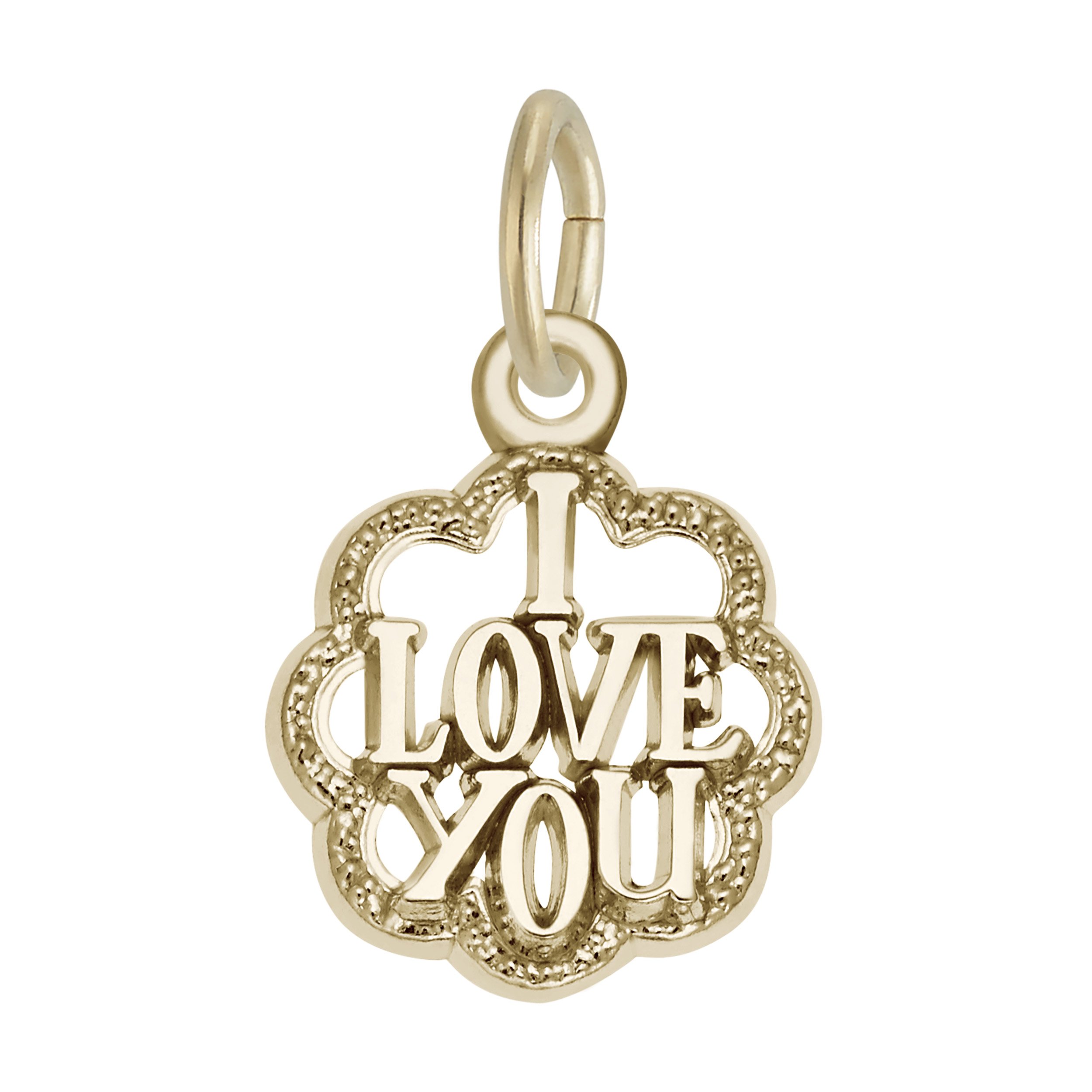 I Love You with Scalloped Border Charm - Image 1