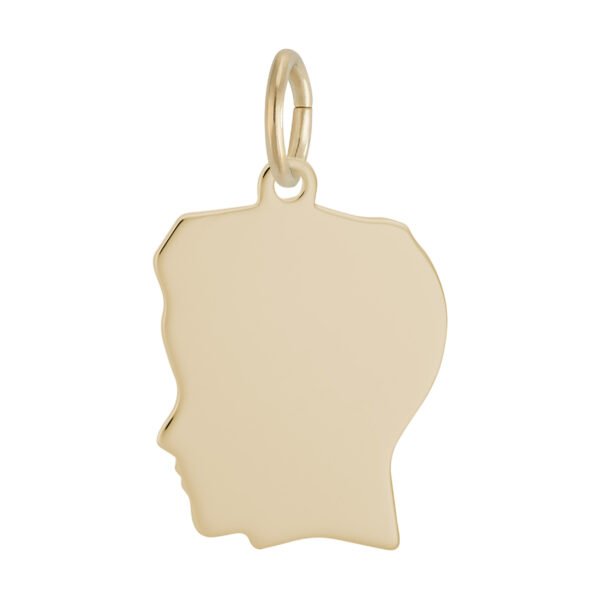Flat Boy's Head Medium Charm