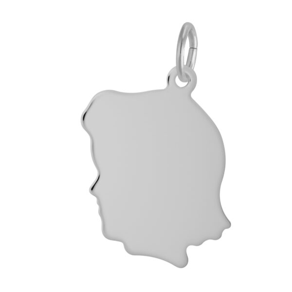 Flat Girl's Head Medium Charm