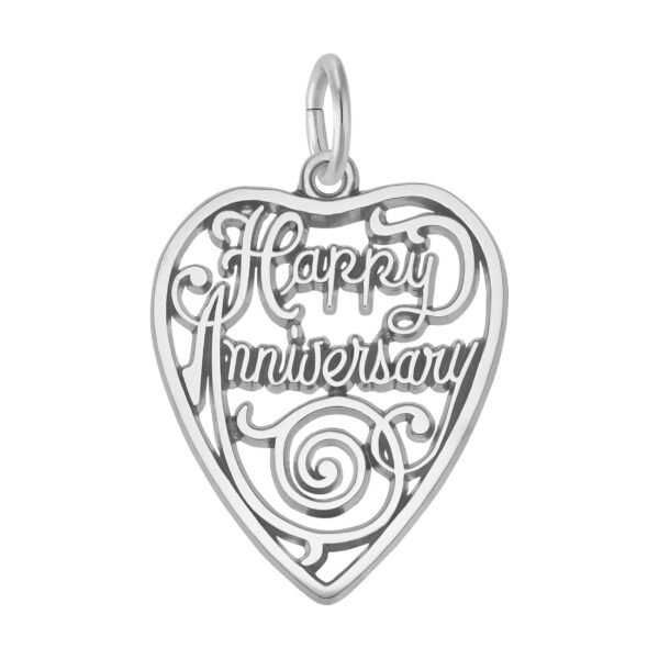 Happy Anniversary Heart Charm