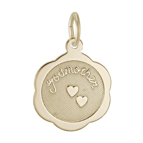 Godmother Scalloped Disc Charm