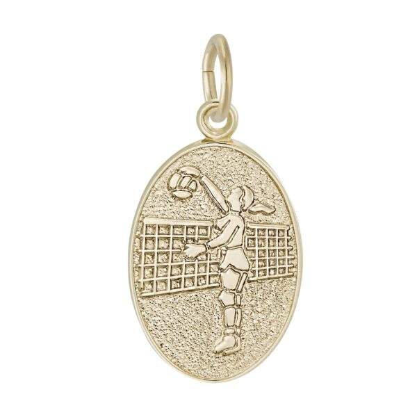Volleyball Player Oval Disc Charm
