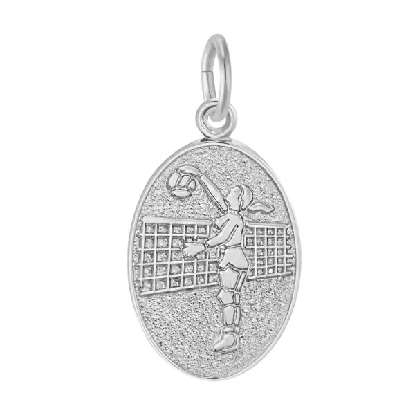 Volleyball Player Oval Disc Charm