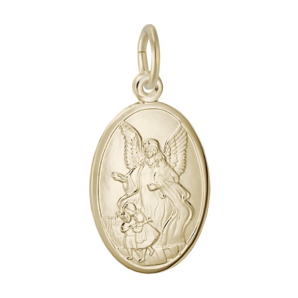 Guardian Angel Oval Disc Charm