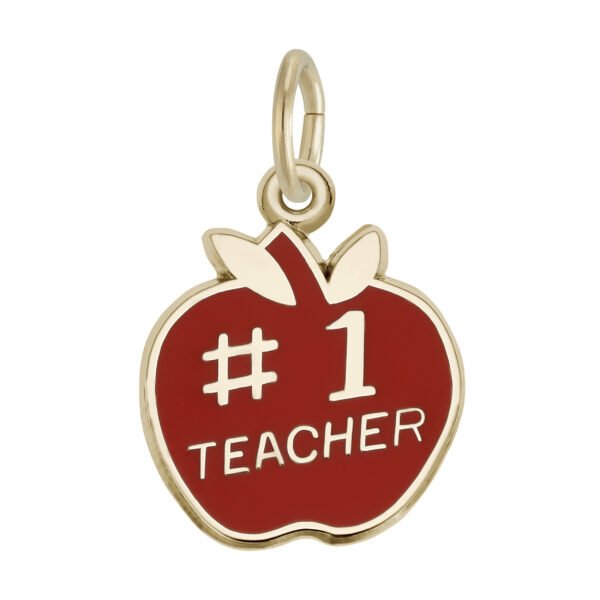 Number One Teacher Apple Charm