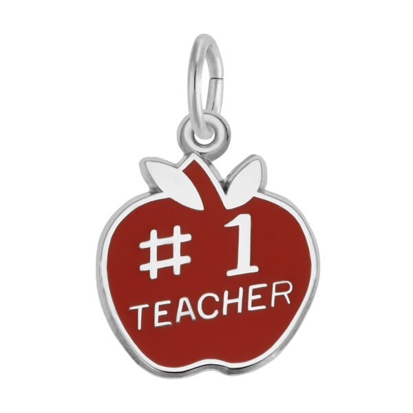 Number One Teacher Apple Charm