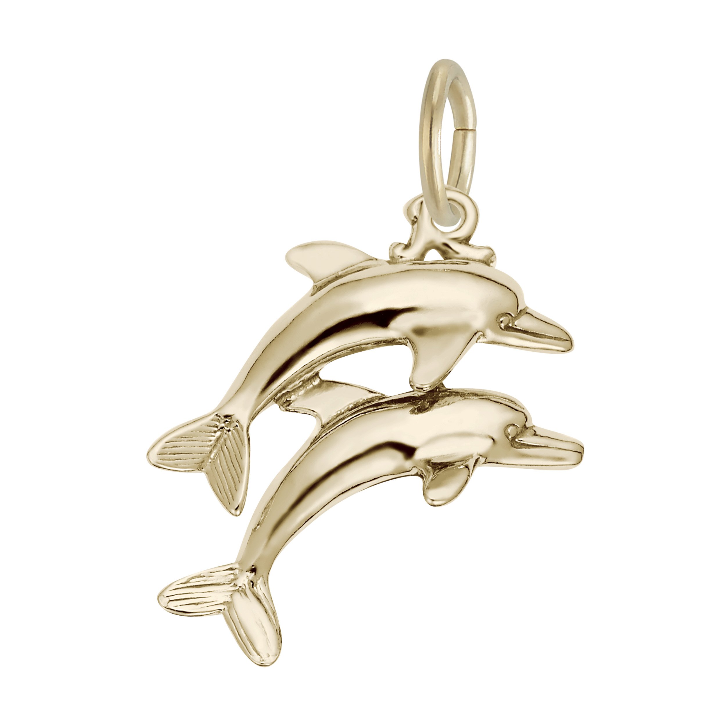Two Dolphins Jumping Charm - Image 1