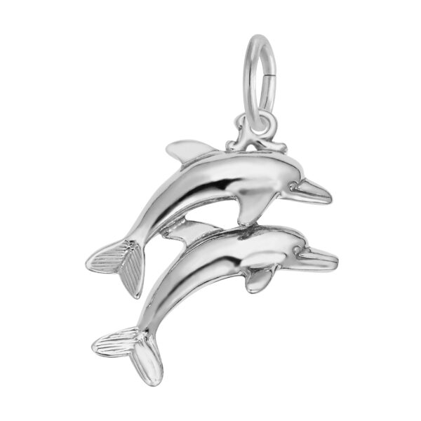 Two Dolphins Jumping Charm