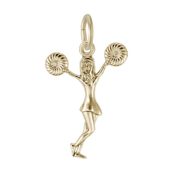 Cheerleader with Pom Poms Charm