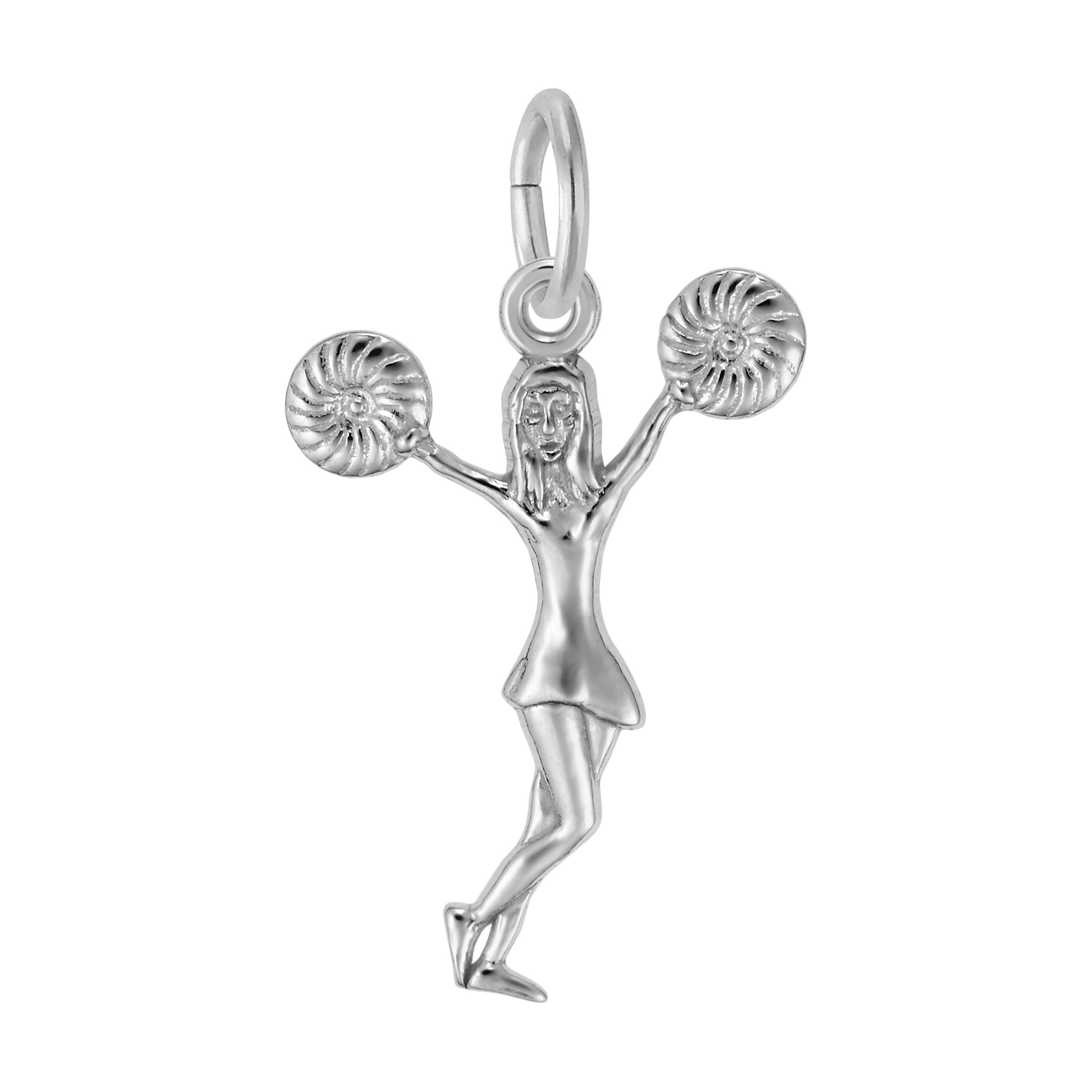 Cheerleader with Pom Poms Charm