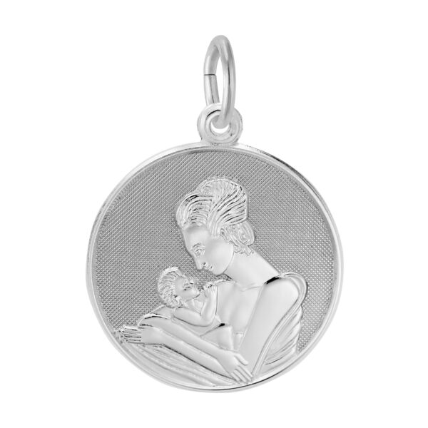 Mother Holding Baby Disc Charm