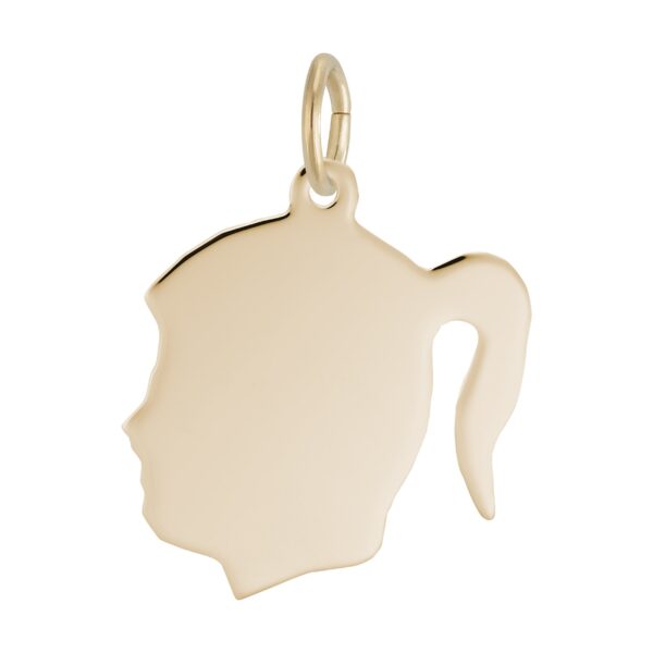 Flat Girl's Head Charm