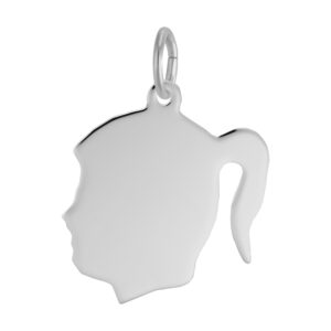 Flat Girl's Head Charm