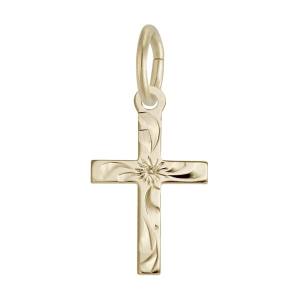 Small Engraved Cross Charm