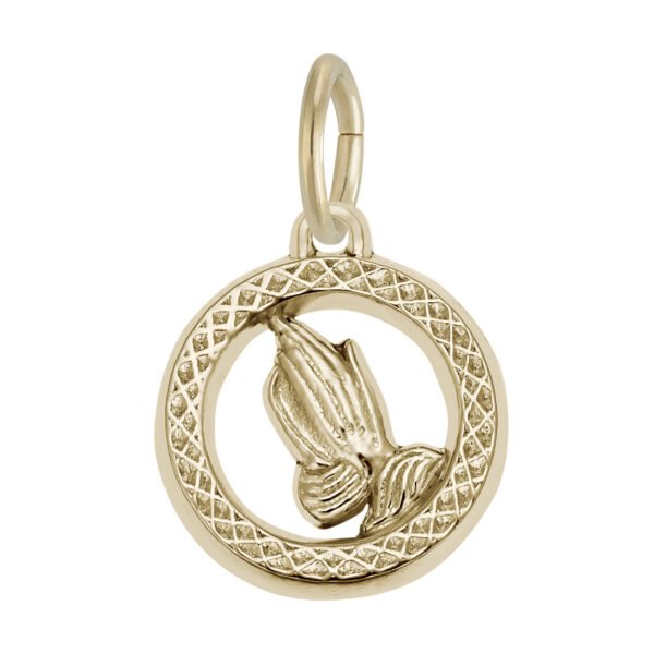 Small Praying Hands Open Disc Charm