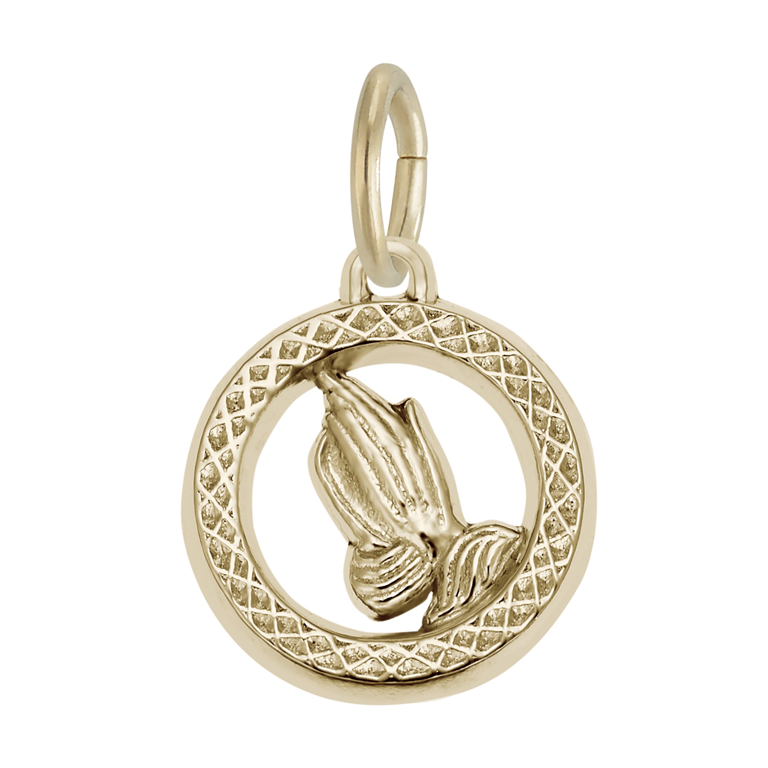 Small Praying Hands Open Disc Charm - Image 1