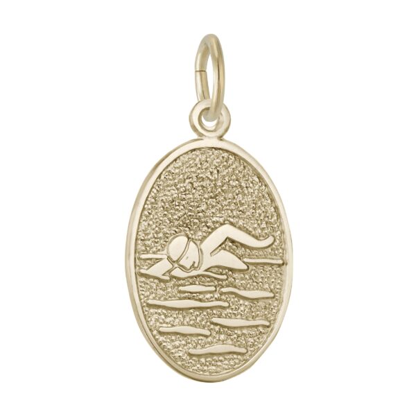 Swimmer Oval Disc Charm