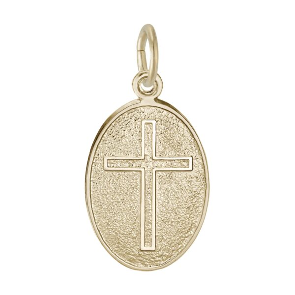 Cross Oval Disc Charm