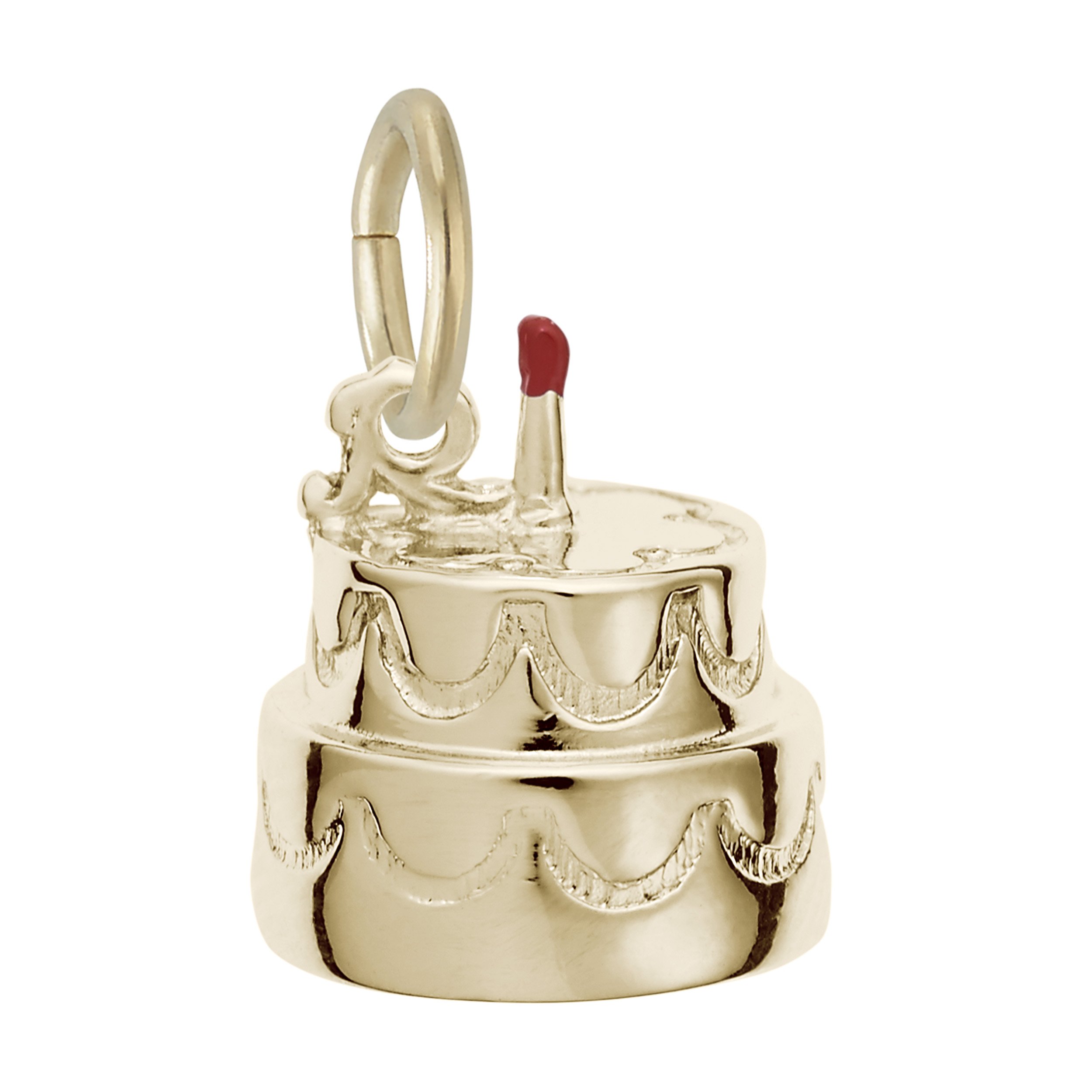 Two-Tier Birthday Cake with Candle Charm - Image 1