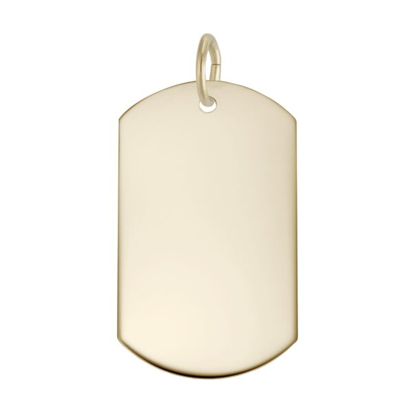 Dog Tag Polished Finish Charm