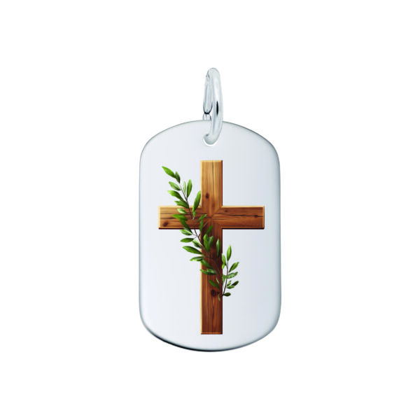 Wooden Cross Painted Charm