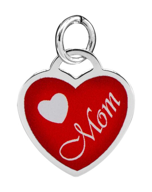 Painted Mom Heart Charm