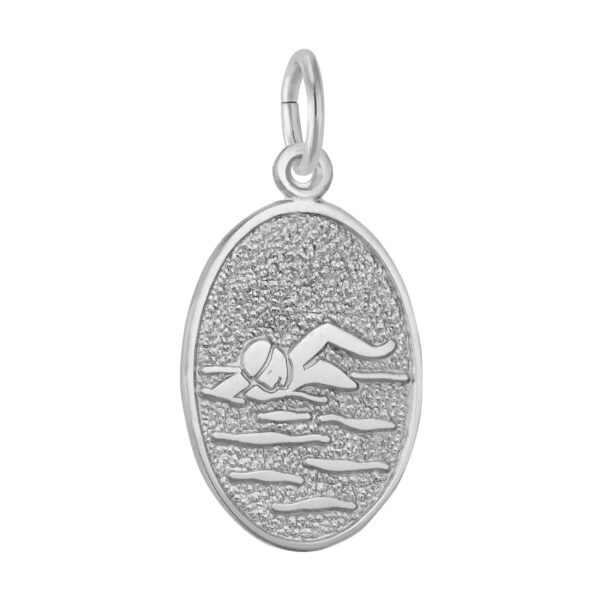 Swimmer Oval Disc Charm