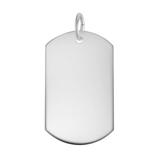 Dog Tag Polished Finish Charm