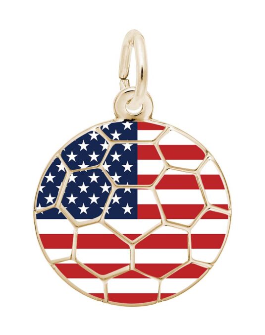 Painted World Soccer - American Flag Charm