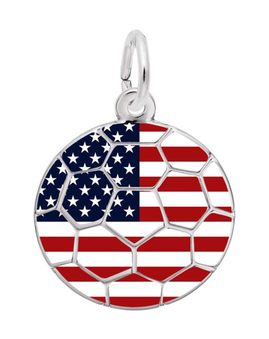 Painted World Soccer - American Flag Charm