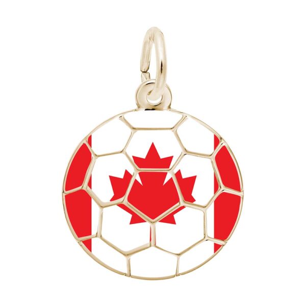 Painted World Soccer - Canadian Flag Charm