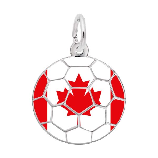Painted World Soccer - Canadian Flag Charm
