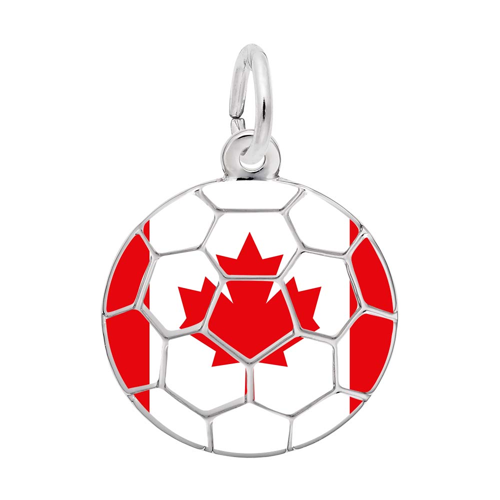 Painted World Soccer - Canadian Flag Charm