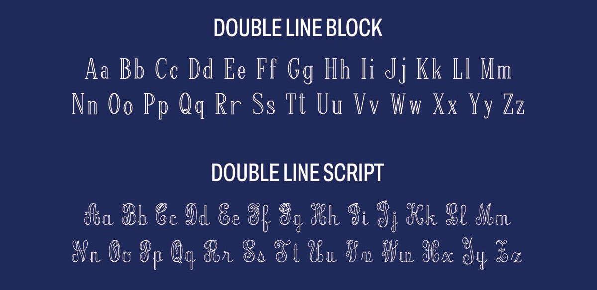 Double line block engraving examples