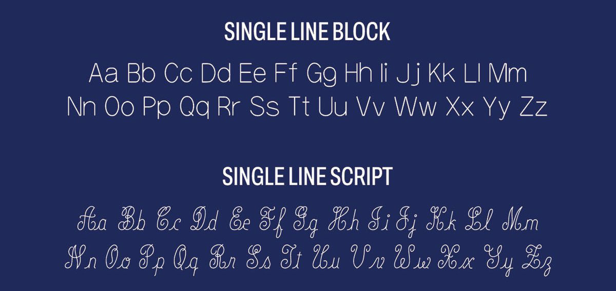 Script engraving samples